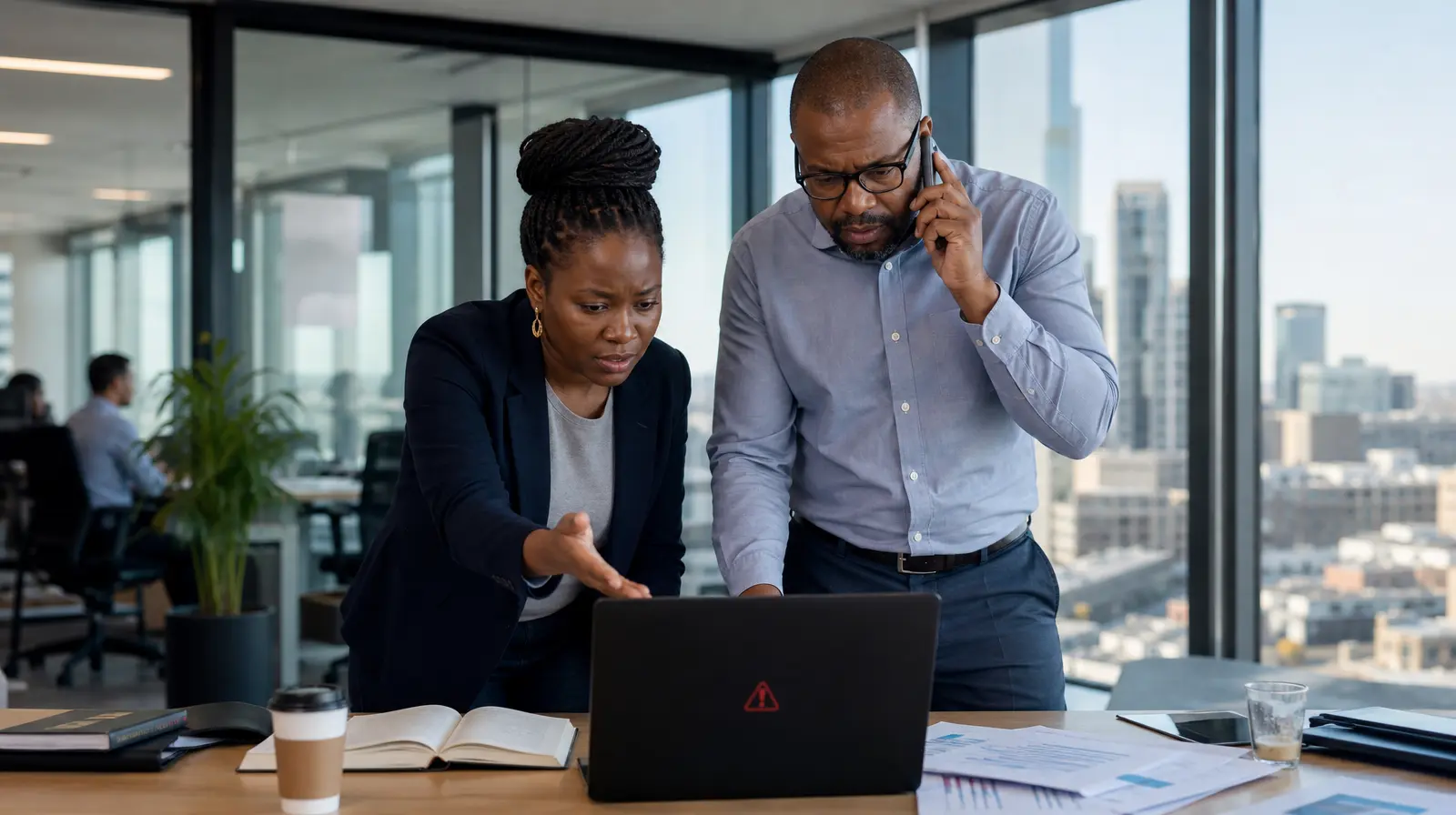 South African business stalled during a ransomware attack — ransomware South Africa threat in action